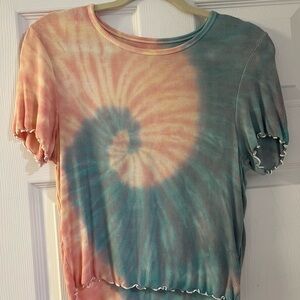 american eagle tie-dye cropped tee